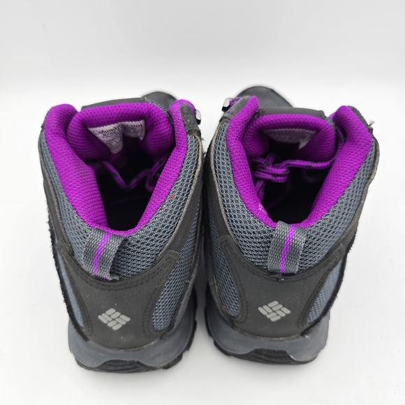 Columbia Crestwood Mid Waterproof Hiking Shoes, Graphite, Bright Plum, Women's 6 - Picture 9 of 16